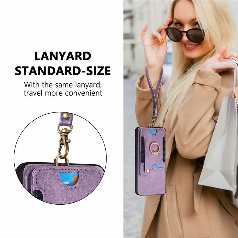 Motorola Moto G86 5G Retro PU Leder Hülle Telefonabdeckung mit RFID-Blockierung Kartenfach - Pink