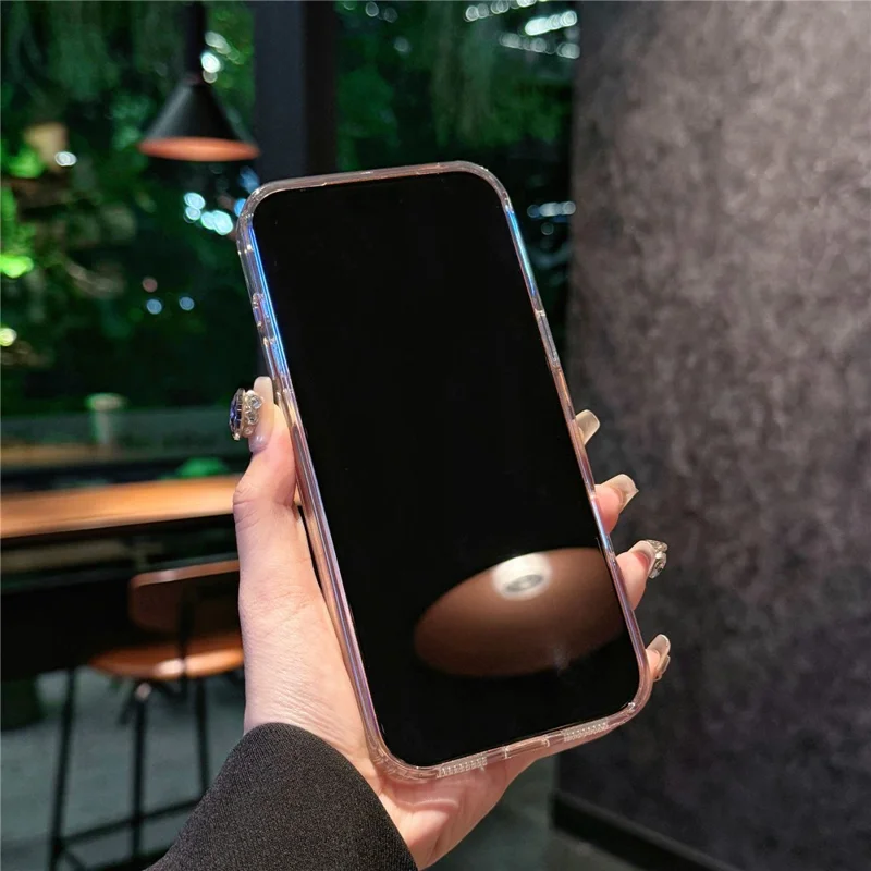 Funda para iPhone 17 Pro Compatible con MagSafe, Diseño de Purpurina, TPU + PC Antichoque, Cubierta de Teléfono - Naranja