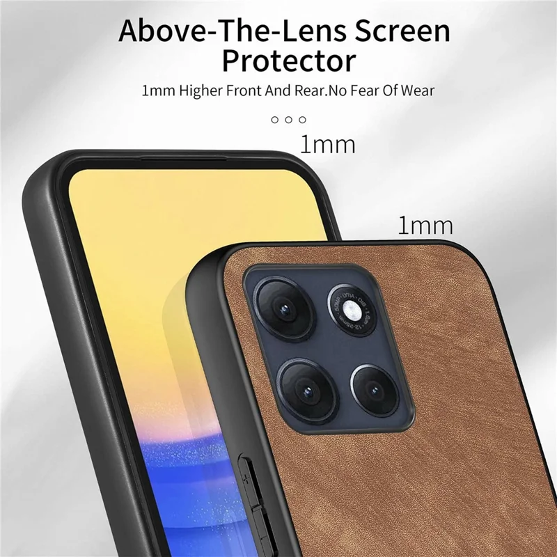 Étui Motorola Moto G86 Power 5G Antichoc Slim Rétro en Cuir Marron