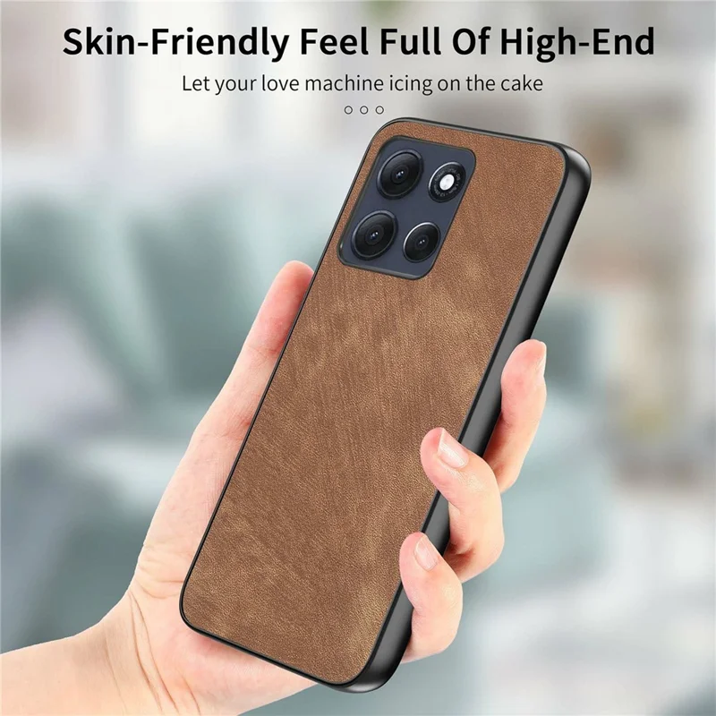 Étui Motorola Moto G86 Power 5G Antichoc Slim Rétro en Cuir Marron