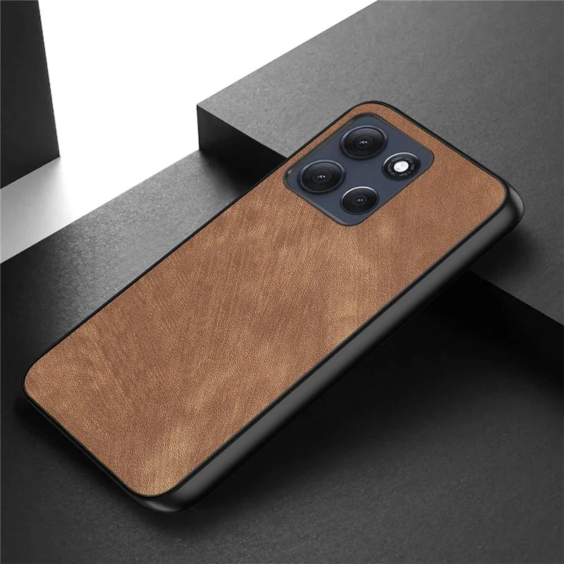 Motorola Moto G86 5G Hülle Stoßfest Slim Retro Leder Handyhülle - Braun