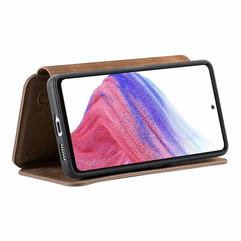 For Motorola Moto G86 Power 5G Leather Case Phone Back Cover with RFID Blocking Zipper Wallet Kickstand - Brown