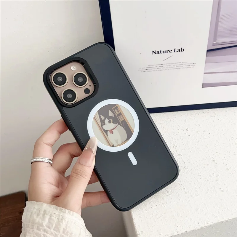 For iPhone 15 Pro Magnetic Case 4 Colors NFC DIY Customized Round Screen Smart E-Ink Phone Cover