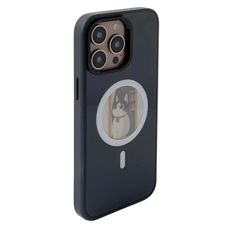 For iPhone 15 Pro Max Magnetic Case 4 Colors NFC DIY Customized Round Screen Smart E-Ink Phone Cover