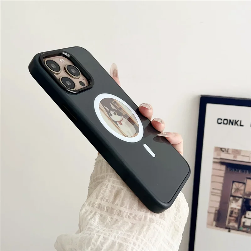 Custodia magnetica per iPhone 14 Pro Max, 4 colori, NFC, personalizzabile, copertura dello schermo rotondo, Smart E-Ink