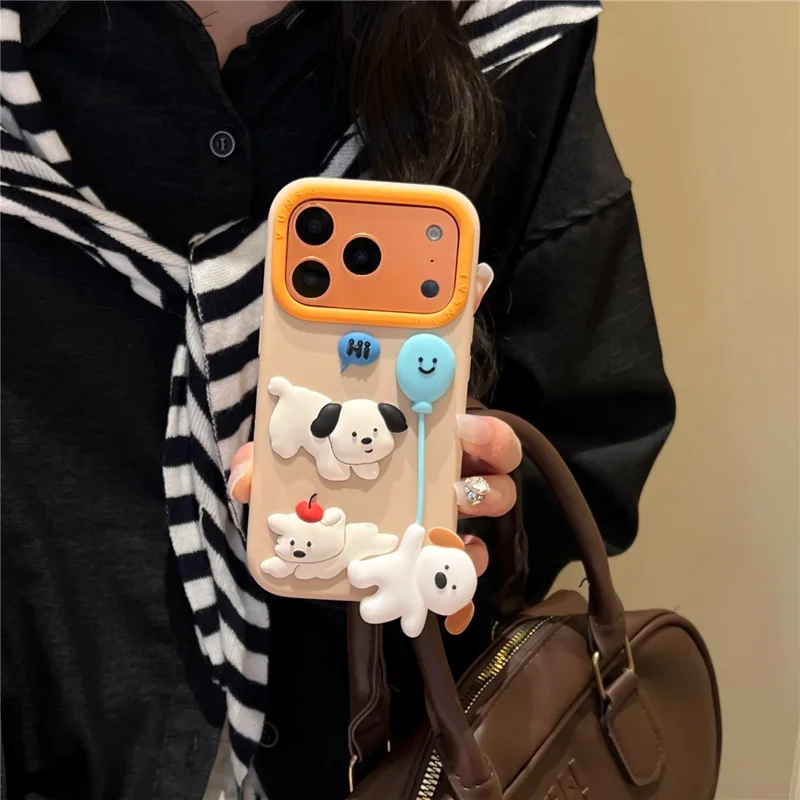 For iPhone 17 Pro Max Silicone Case Cute Balloon Dog Design Shockproof Phone Back Cover