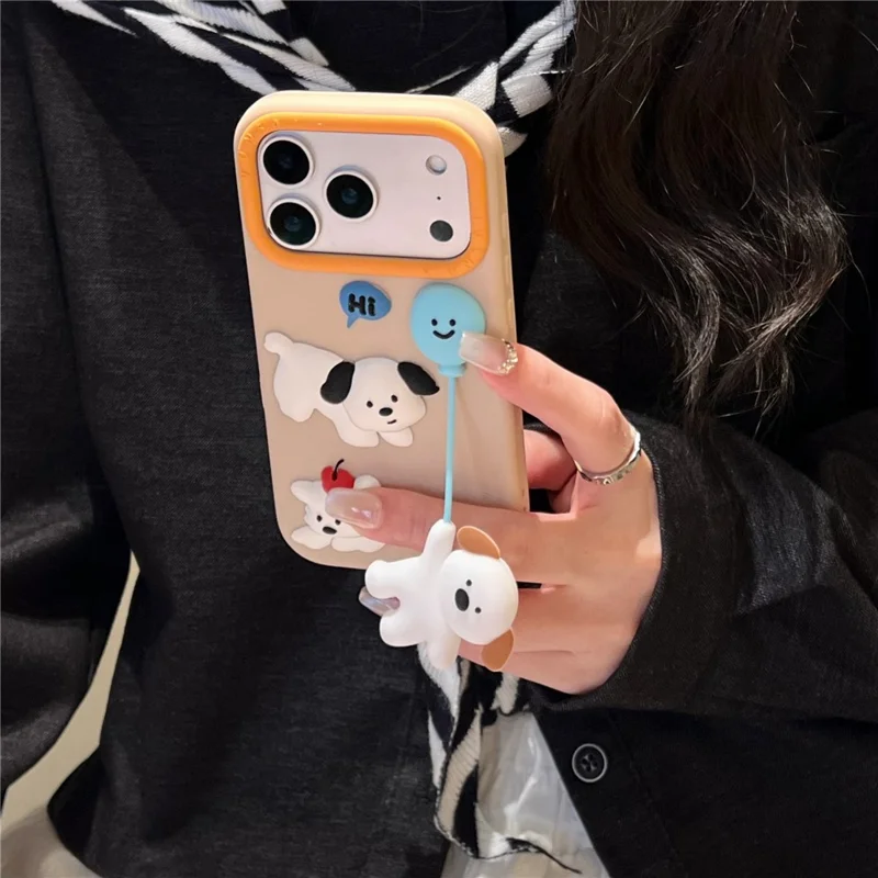 For iPhone 17 Pro Max Silicone Case Cute Balloon Dog Design Shockproof Phone Back Cover