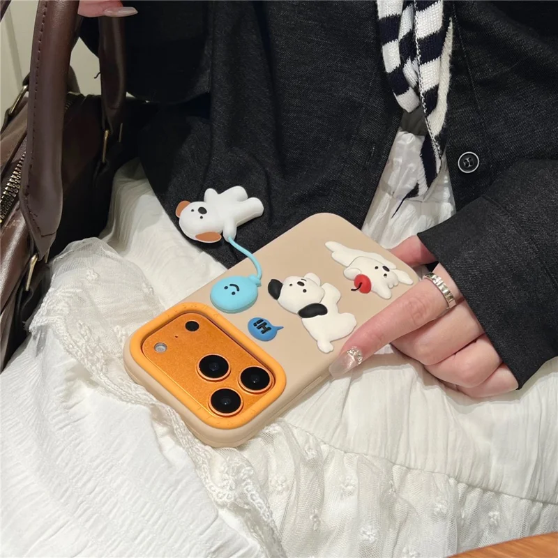 For iPhone 17 Pro Max Silicone Case Cute Balloon Dog Design Shockproof Phone Back Cover