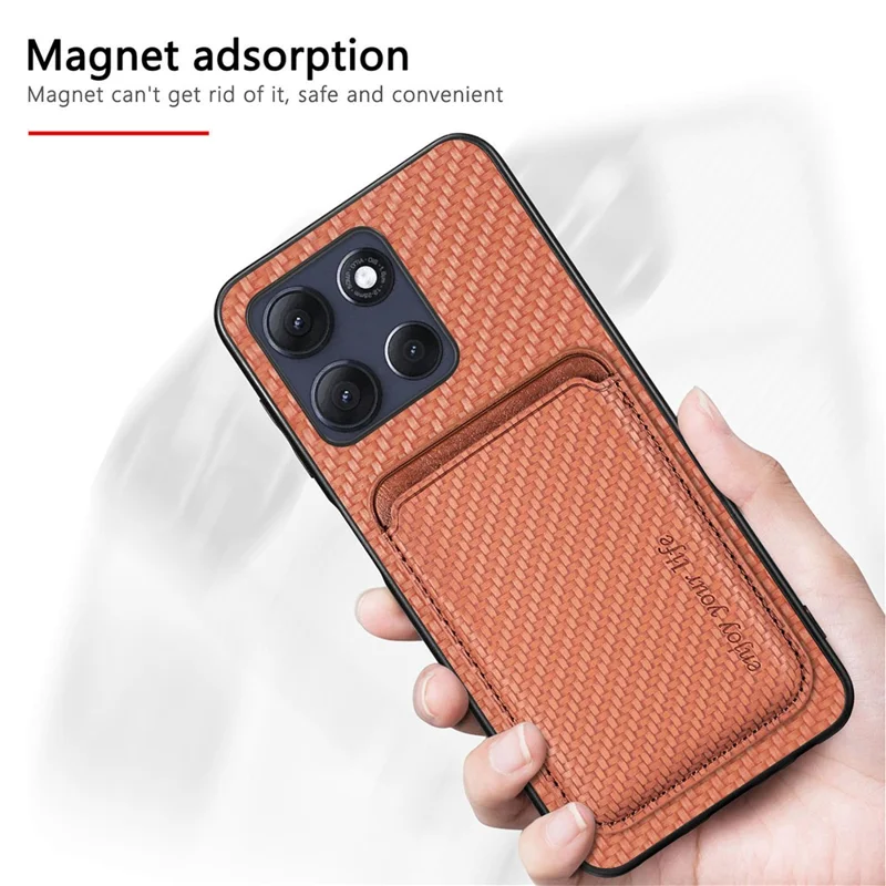 For Motorola Moto G86 5G Magnetic Case Detachable Card Holder Phone Back Cover - Black