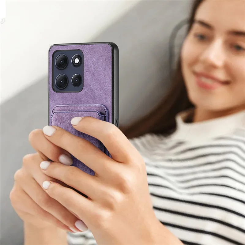 Для Motorola Moto G86 5G Совместимый с MagSafe Чехол Ретро Кожа + TPU Чехол для телефона с Съемным Слотом для Карт - Синий
