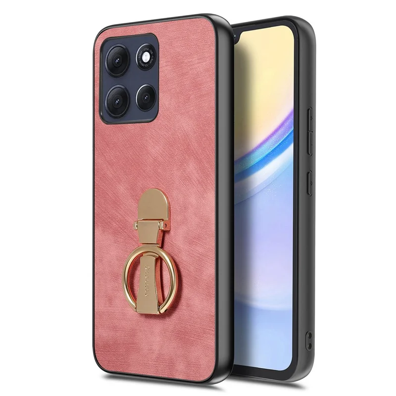 CASENEO D22 For Motorola Moto G86 Power 5G Case Folding Kickstand Retro Leather Back Cover - Pink