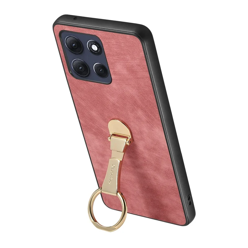 CASENEO D22 For Motorola Moto G86 Power 5G Case Folding Kickstand Retro Leather Back Cover - Pink