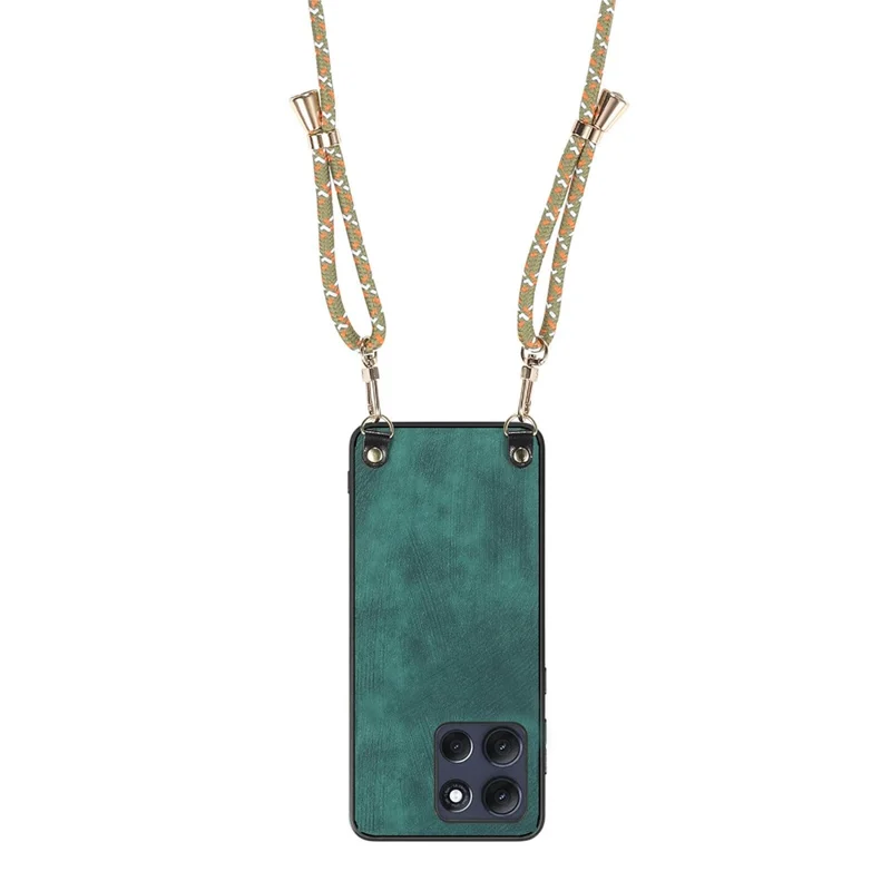 Motorola Moto G86 5G Étui de téléphone en cuir rétro avec sangle réglable - Vert