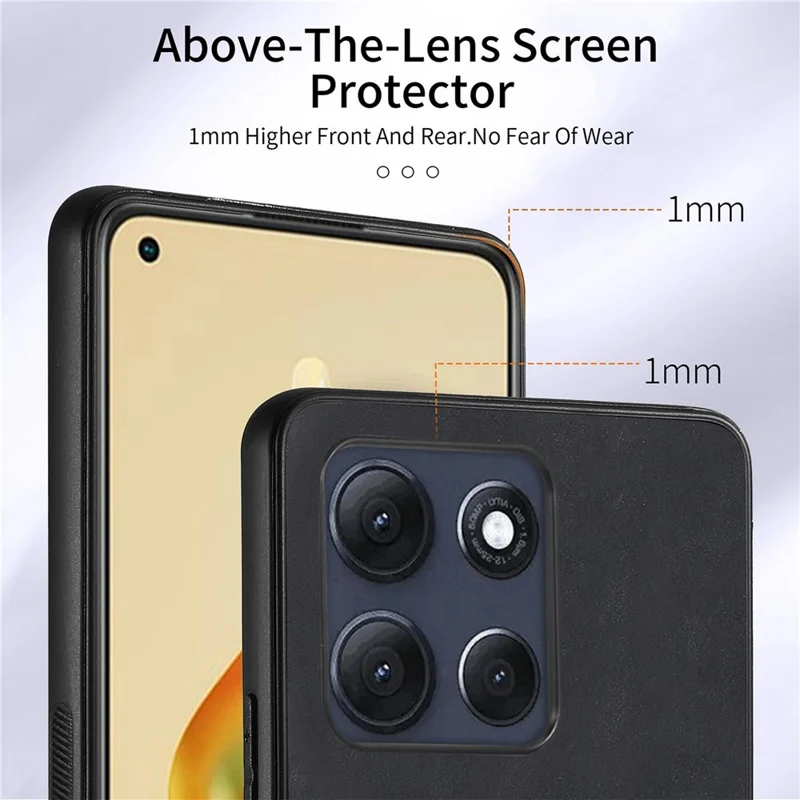 Motorola Moto G86 5G hoesje lederen achterkant met kaartslots en standaard - Zwart