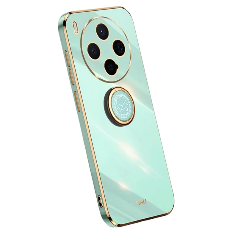 Bulk Purchasing XINLI For vivo X300 5G Case Ring Kickstand Electroplating TPU Phone Cover - Cyan
