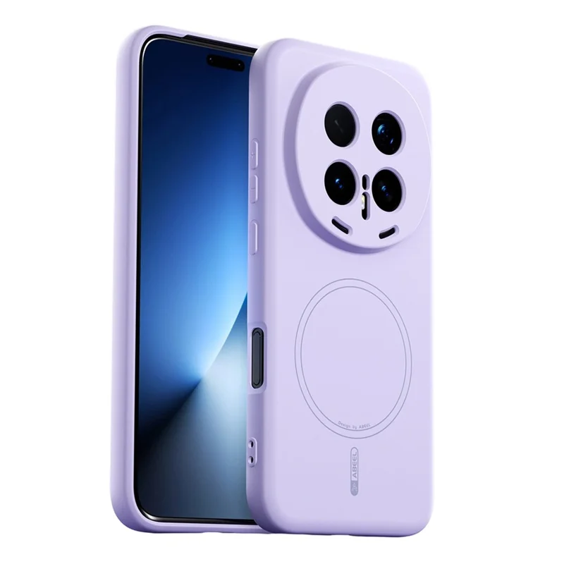 ABEEL For Honor Magic8 Pro 5G Magnetic Case Skin Touch Liquid Silicone Phone Back Cover - Purple
