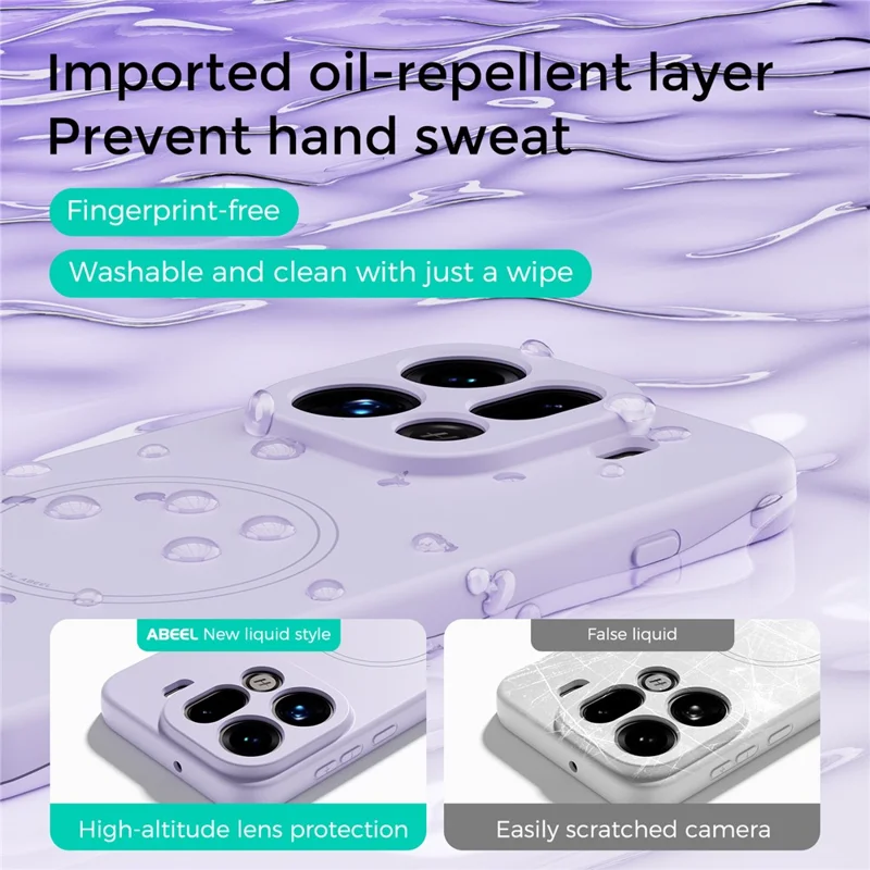 ABEEL Per Custodia Oppo Find X9 Pro 5G Compatibile con MagSafe Skin Touch Liquid Silicone Cover Posteriore per Telefono - Viola