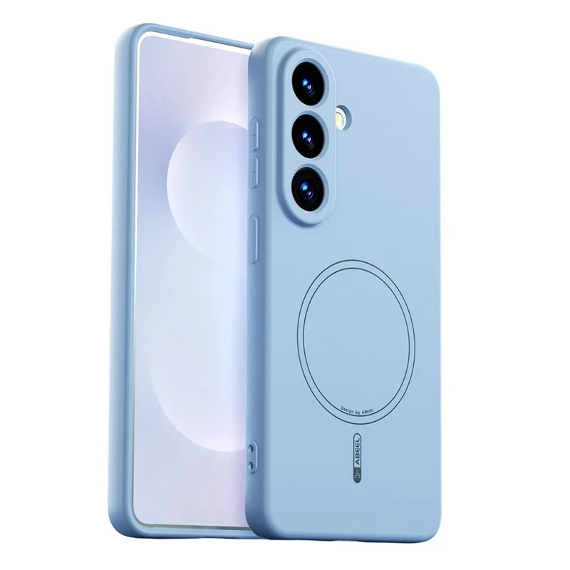 ABEEL For Samsung Galaxy S26 Magnetic Case Skin Touch Liquid Silicone Phone Back Cover - Sky Blue