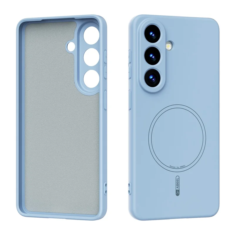 ABEEL For Samsung Galaxy S26 Magnetic Case Skin Touch Liquid Silicone Phone Back Cover - Sky Blue