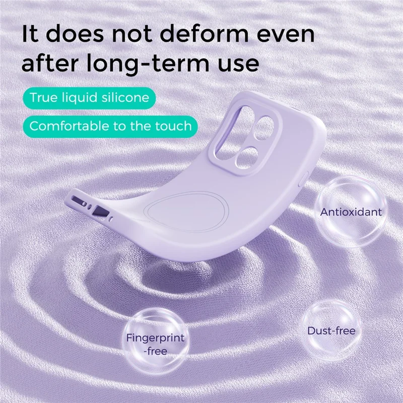 ABEEL voor OnePlus 15 5G-hoesje, compatibel met MagSafe Skin Touch vloeibare siliconen telefoonhoes - Paars