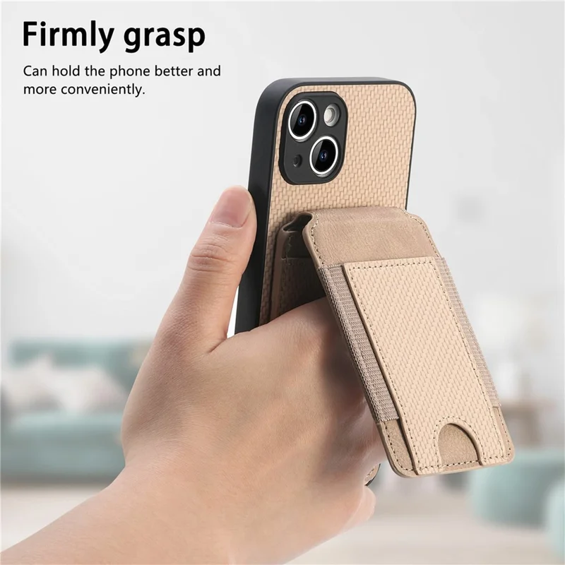 Protective Cover For Xiaomi Redmi 15C 5G (EU) (173mm) / 15C 4G (EU) (173mm) Fiber Texture Flip Case Card Holder Stand Adjustable Angle - Blue