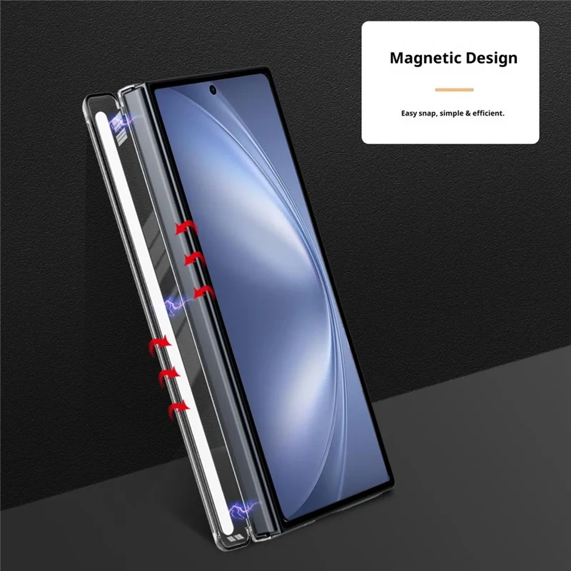 For vivo X Fold5 5G Kickstand Crystal Magnetic Case TPU PC Phone Cover Magnetic Hinge Protection - Grey