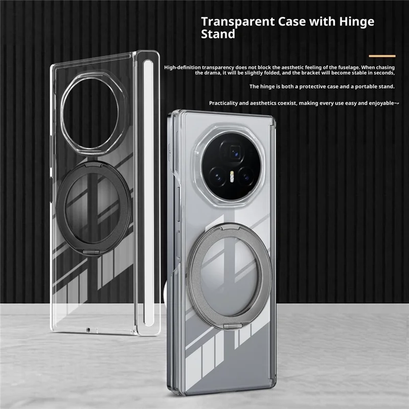 Für Honor Magic V3 5G Kickstand Crystal Case kompatibel mit MagSafe TPU PC Telefonabdeckung Magnetisches Scharnier Schutz - Grau