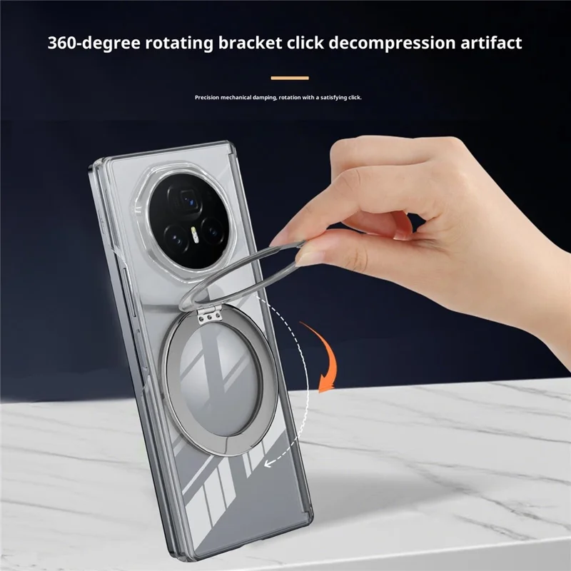 Für Honor Magic V3 5G Kickstand Crystal Case kompatibel mit MagSafe TPU PC Telefonabdeckung Magnetisches Scharnier Schutz - Grau