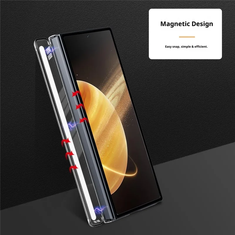 Für Honor Magic V3 5G Kickstand Crystal Case kompatibel mit MagSafe TPU PC Telefonabdeckung Magnetisches Scharnier Schutz - Grau