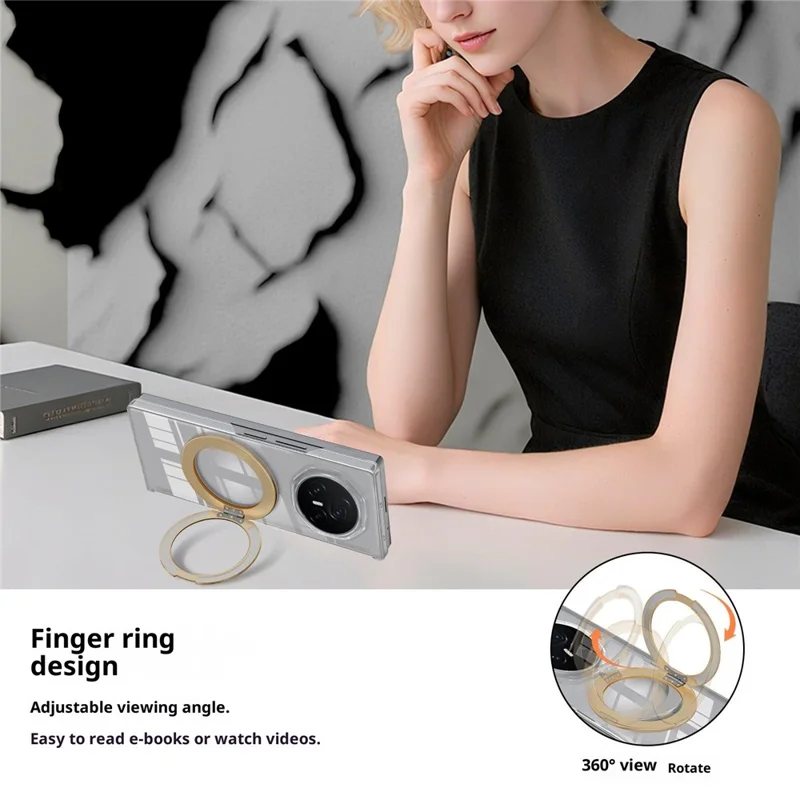 Für Honor Magic V3 5G Kickstand Crystal Case kompatibel mit MagSafe TPU PC Telefonabdeckung Magnetisches Scharnier Schutz - Grau