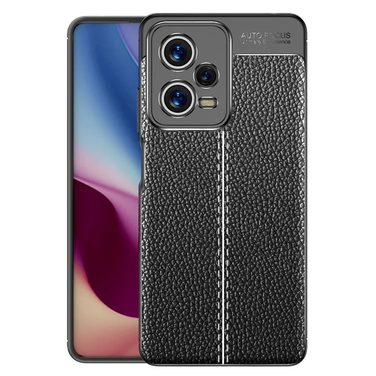 Étui TPU pour Xiaomi Redmi Note 12 Pro 5G, Housse de protection antichoc à texture de litchi - Noir