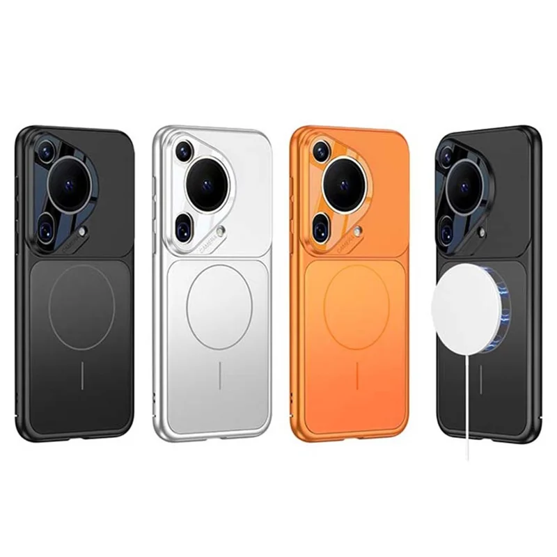 غطاء لهواوي بورا 70 برو / بورا 70 برو+ يحوله إلى غطاء لهاتف آيفون 17 برو، مات من مادة البولي كربونات، متوافق مع MagSafe - فضي