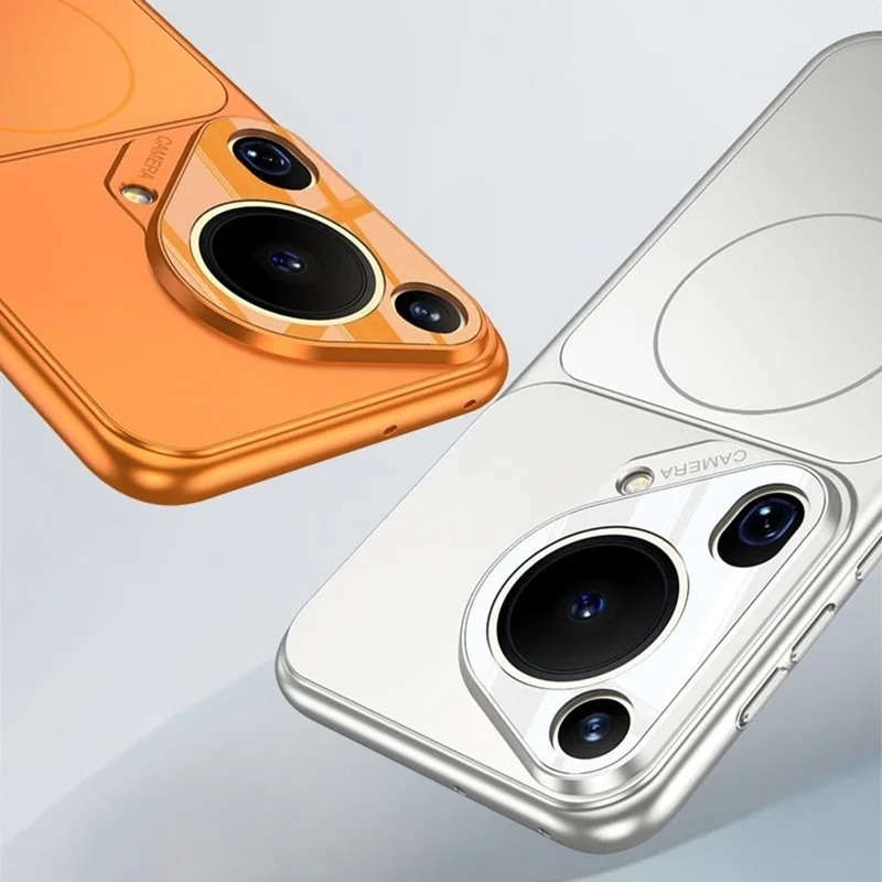 For Huawei Pura 70 Ultra Case Transform to for iPhone 17 Pro Matte PC Phone Cover Magnetic Case - Silver