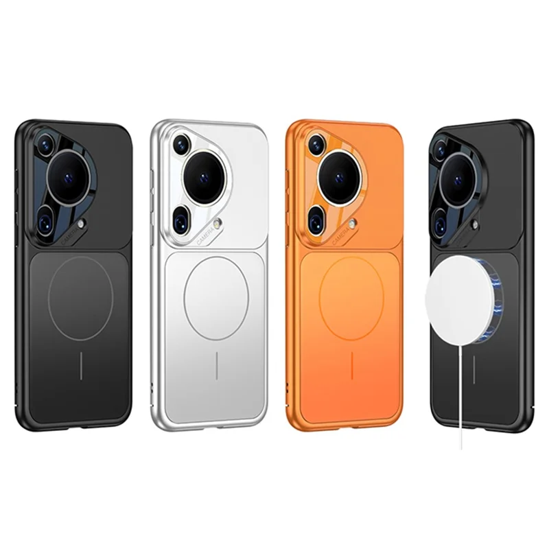 For Huawei Pura 70 Ultra Case Transform to for iPhone 17 Pro Matte PC Phone Cover Magnetic Case - Silver