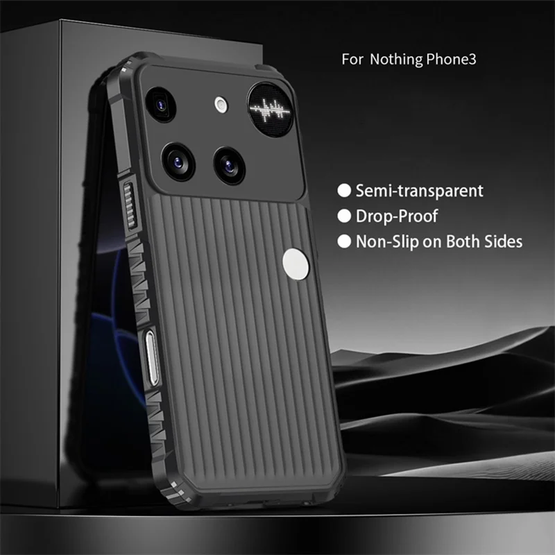 For Nothing Phone (3) 5G Case Stripes Design Anti-Slip Matte PC + TPU Phone Cover - Zwart