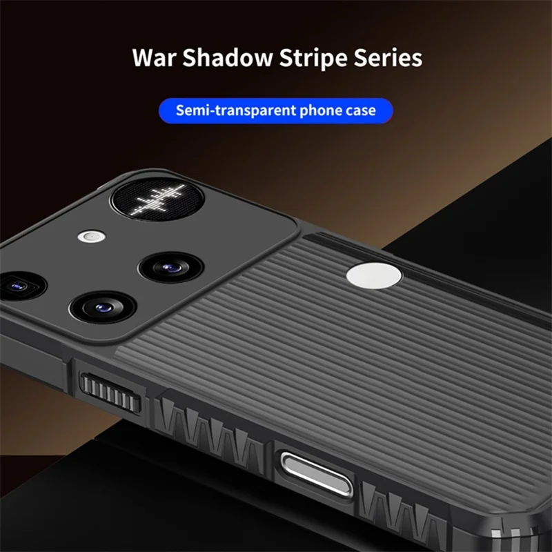 For Nothing Phone (3) 5G Case Stripes Design Anti-Slip Matte PC + TPU Phone Cover - Zwart