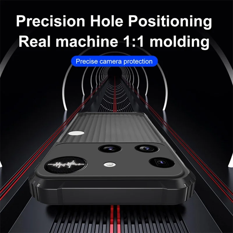 For Nothing Phone (3) 5G Case Stripes Design Anti-Slip Matte PC + TPU Phone Cover - Zwart