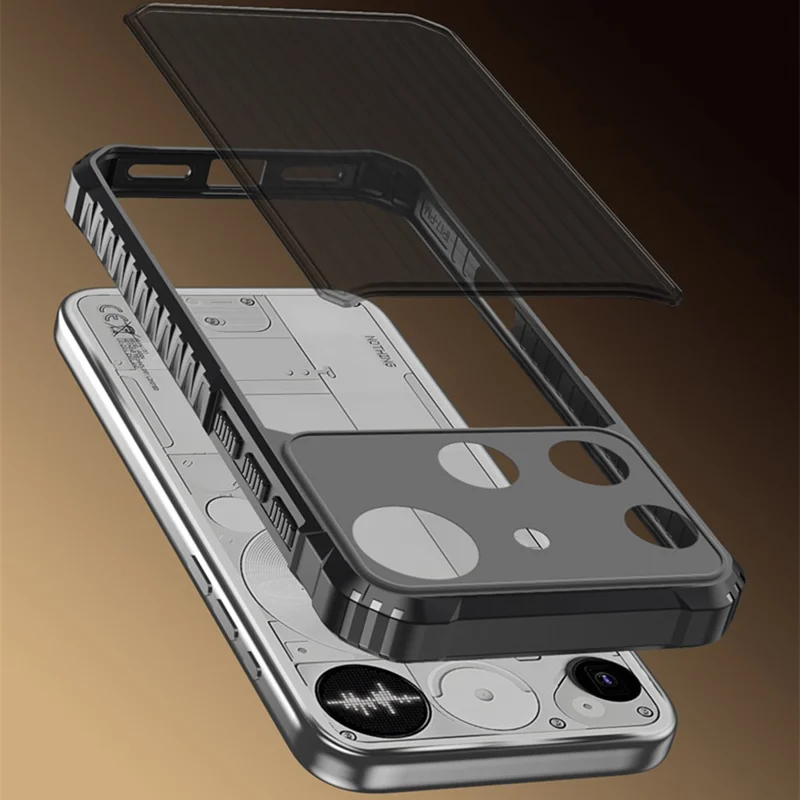 For Nothing Phone (3) 5G Case Stripes Design Anti-Slip Matte PC + TPU Phone Cover - Zwart