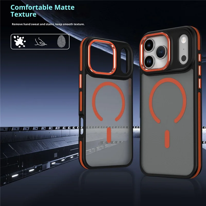 Großeinkauf für iPhone 17 Pro Max Hülle kompatibel mit MagSafe Dual Color PC + TPU Matter Handyhülle - Orange