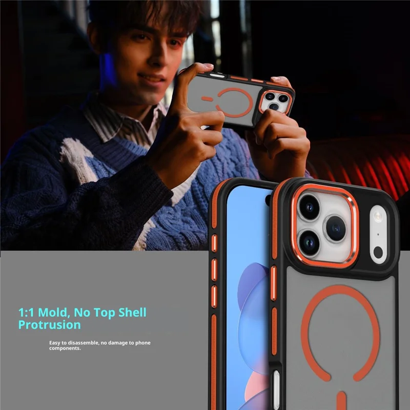 Großeinkauf für iPhone 17 Pro Max Hülle kompatibel mit MagSafe Dual Color PC + TPU Matter Handyhülle - Orange