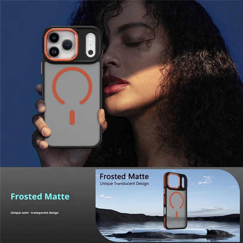 Großeinkauf für iPhone 17 Pro Max Hülle kompatibel mit MagSafe Dual Color PC + TPU Matter Handyhülle - Orange