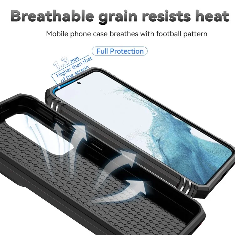 Slide Camera Protector Back Case for Samsung Galaxy S23+, PC + TPU Protective Phone Cover with Metal Ring Kickstand - Black