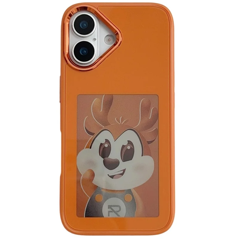 For iPhone 17 E Ink Phone Cover 4-Color Display Pattern Customized Case - Orange