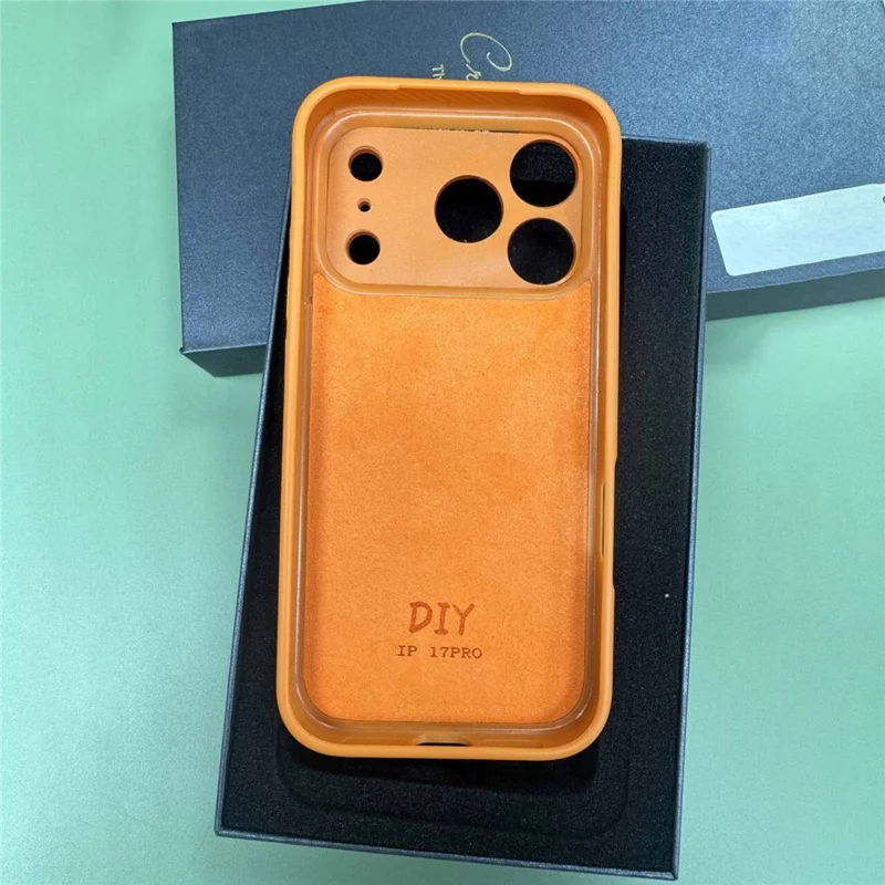 For iPhone 17 Pro E Ink Phone Cover 4-Color Display Pattern Customized Case - Orange