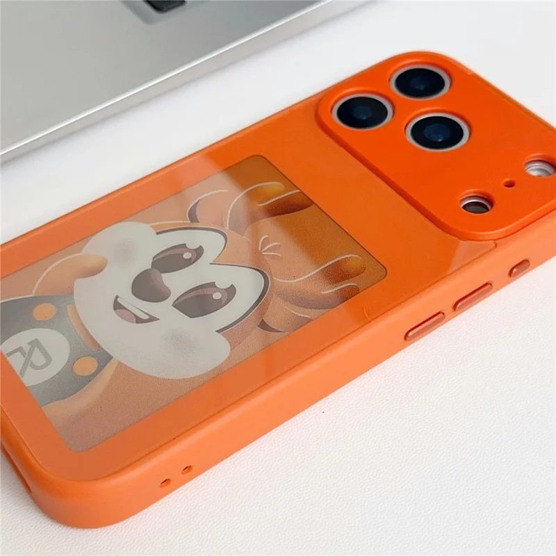 For iPhone 17 Pro E Ink Phone Cover 4-Color Display Pattern Customized Case - Grey