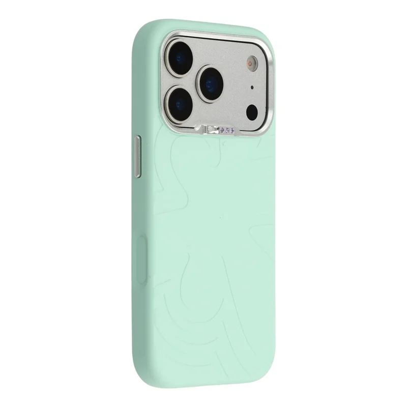 JAUCASE Per iPhone 17 Pro Max Custodia Compatibile con MagSafe Decorazione di Strass Cornice Fotocamera in Metallo Custodia in Silicone Liquido - Verde
