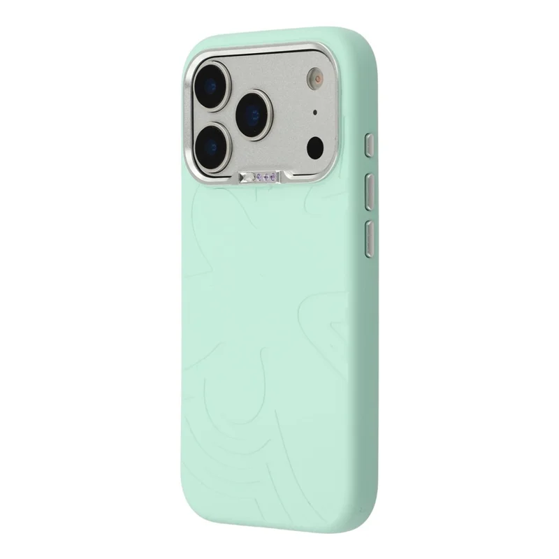 JAUCASE Per iPhone 17 Pro Max Custodia Compatibile con MagSafe Decorazione di Strass Cornice Fotocamera in Metallo Custodia in Silicone Liquido - Verde