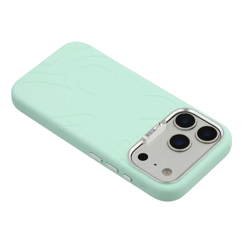 JAUCASE Per iPhone 17 Pro Max Custodia Compatibile con MagSafe Decorazione di Strass Cornice Fotocamera in Metallo Custodia in Silicone Liquido - Verde