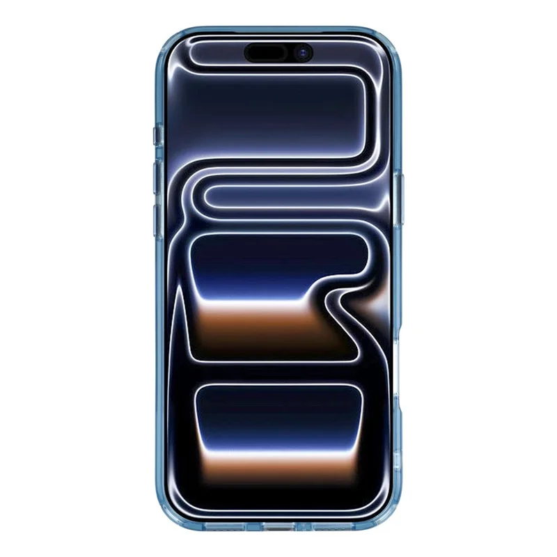 Funda para iPhone 17 Pro JAUCASE con soporte giratorio, TPU + PC a prueba de golpes - Azul transparente