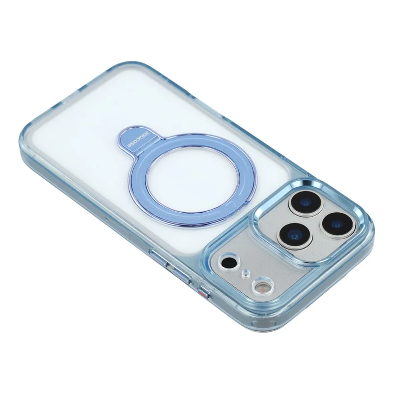 Funda para iPhone 17 Pro JAUCASE con soporte giratorio, TPU + PC a prueba de golpes - Azul transparente
